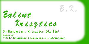 balint krisztics business card